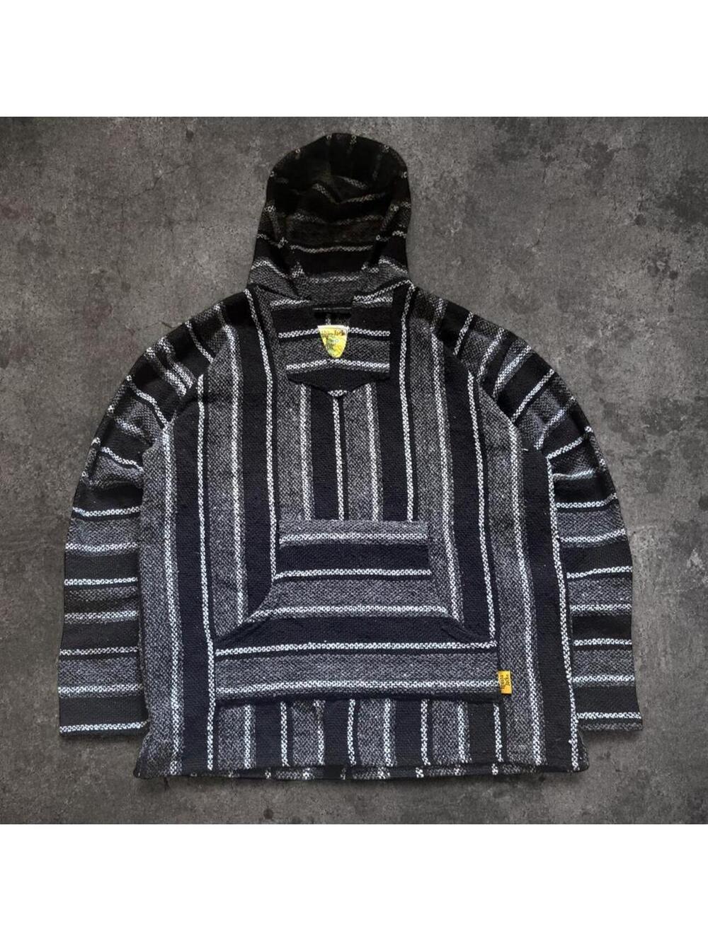 Fire Iguana Jack black & white striped hoodie